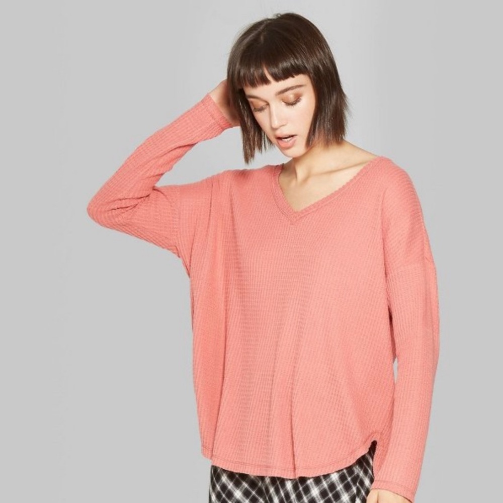 Wild Fable Long Sleeve V-Neck Cozy T-Shirt